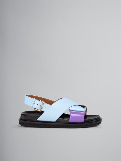 Marni SKY BLUE AND PURPLE LEATHER FUSSBETT