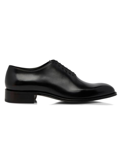 TOM FORD Men's Burnished Leather Lace-Up Oxfords - Black