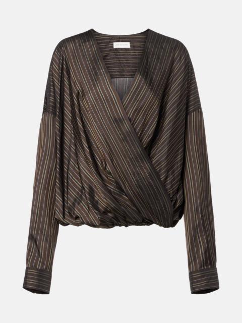 Dries Van Noten Striped draped wrap top