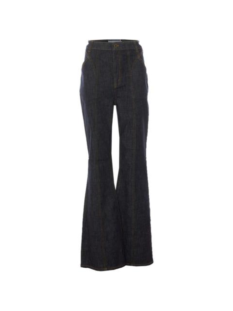 self-portrait high-waisted flared jeans