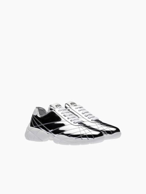 Miu Miu Metallic technical fabric sneakers