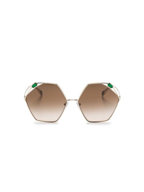 BVLGARI gradient-lenses geometric-frame sunglasses