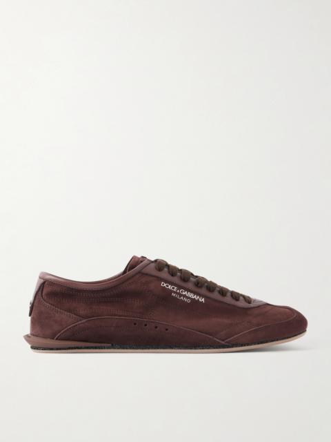 Dolce & Gabbana Leather-Trimmed Suede Sneakers