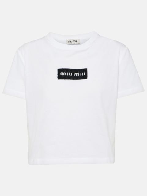 Miu Miu Logo cotton jersey T-shirt