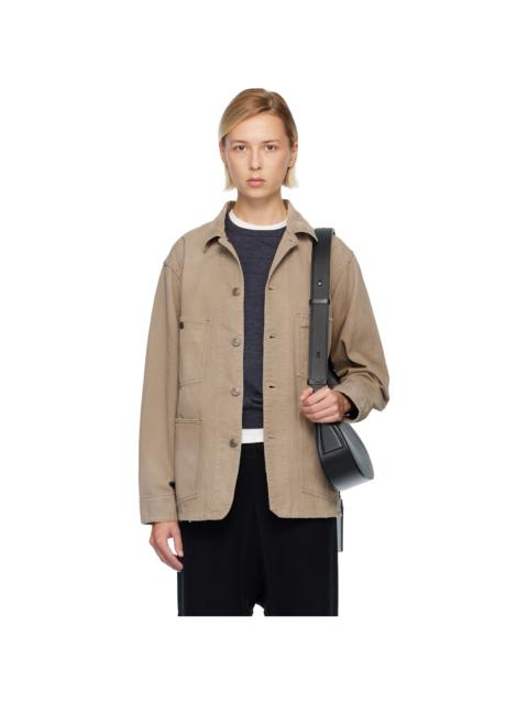 Maison Margiela Beige Herringbone Workwear Jacket