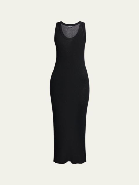 TOM FORD Paillette Ribbed Knit Scoop-Neck Midi Tank Dress