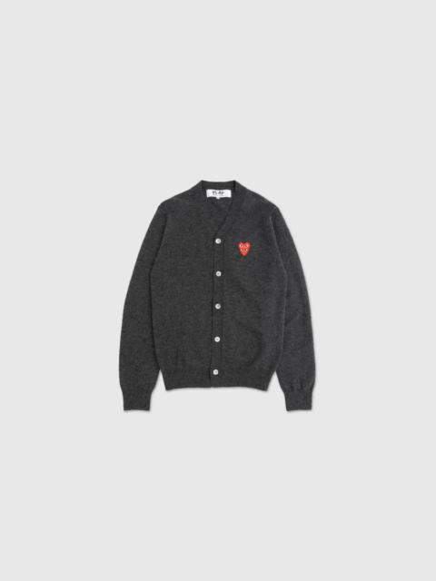 Comme des Garçons PLAY DOUBLE RED HEART CARDIGAN