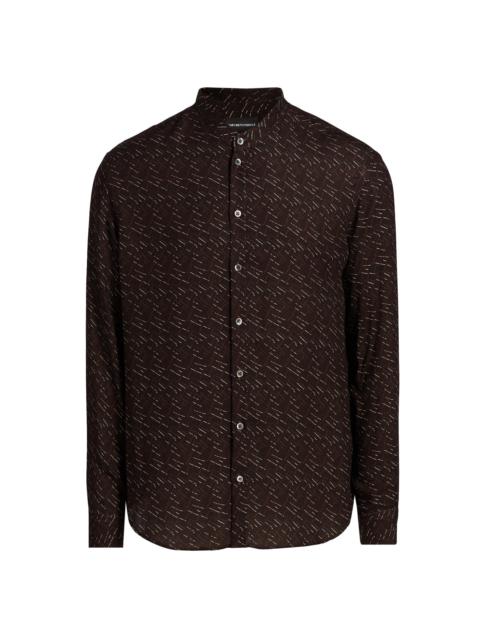 EMPORIO ARMANI Men's Printed Button-Front Sport Shirt - Black