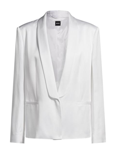 BOSS RELAXED-FIT BLAZER WITH SHAWL LAPELS