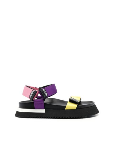 colour-block touch-strap sandals