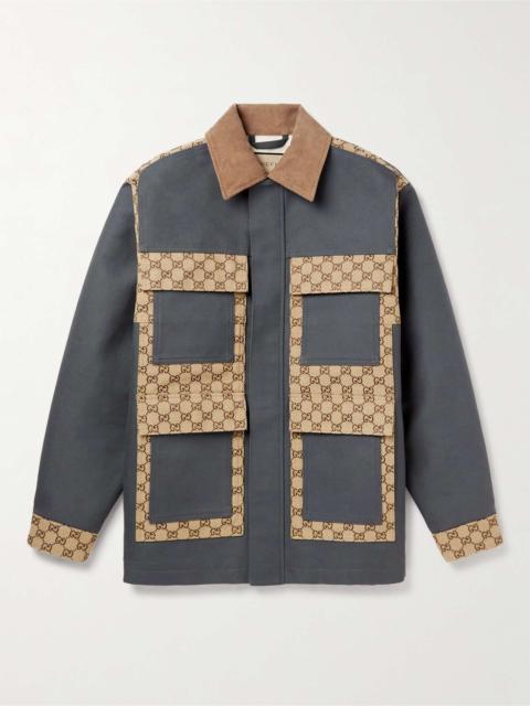 GUCCI Twinsburg Monogram-Panelled Cotton Jacket