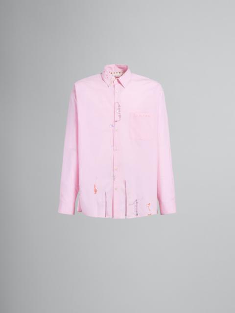 Marni PINK COTTON SHIRT WITH EMBROIDERY