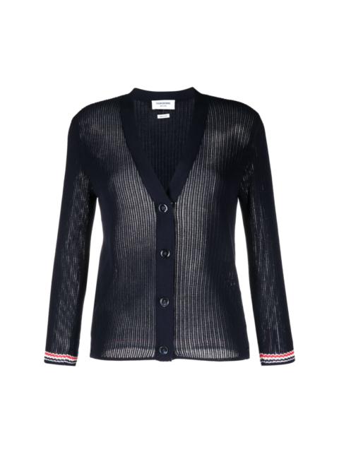 Thom Browne RWB-stripe cardigan - White