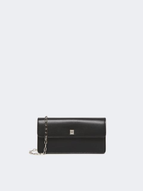 Max Mara CLUTCHY Leather phone pouch - BLACK