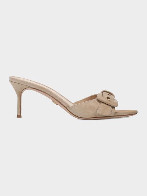 VERONICA BEARD 65mm Tia Suede Buckle Mules