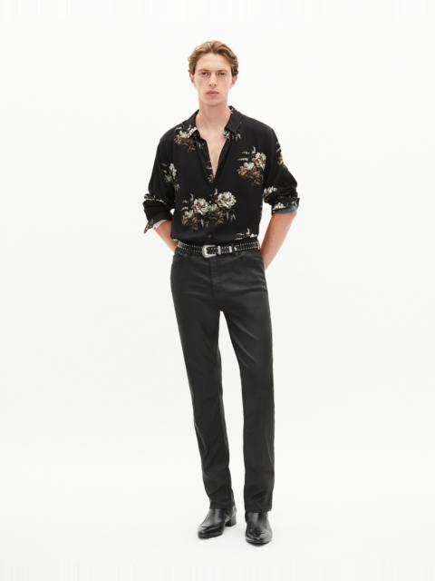 The Kooples GREEN AND BLACK FLORAL PRINT SHIRT