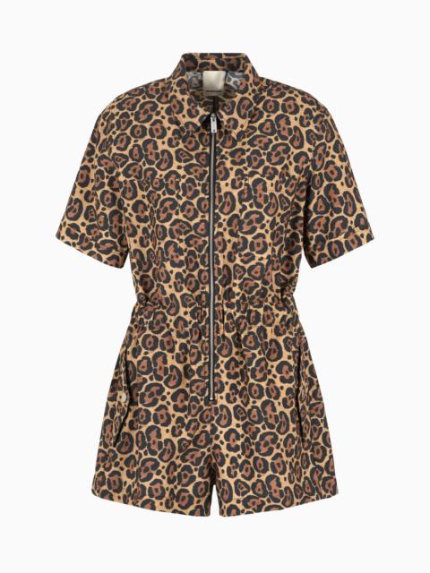 EMPORIO ARMANI Emporio Armani Sustainability Values Capsule Collection recycled modal short jumpsuit with zip
