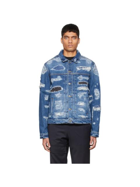 424 Blue Denim Distressed Jacket