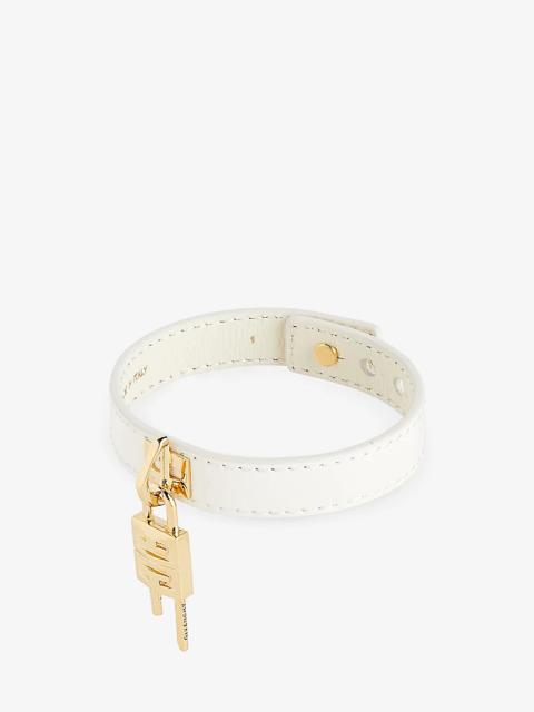 Padlock leather bracelet