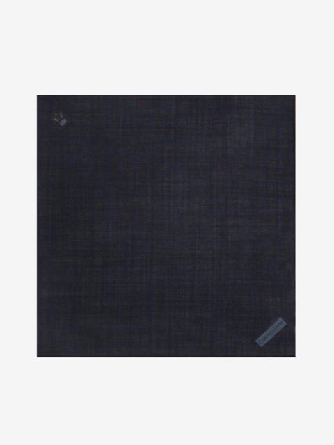 CORNELIANI Printed silk and wool blue pocket square