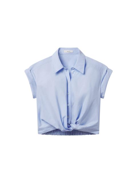 A.L.C. Lily Short Sleeve Cropped Cotton Shirt