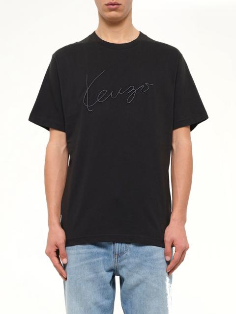 KENZO Gots Kenzo Big Signature Classic T-Shirt in Black