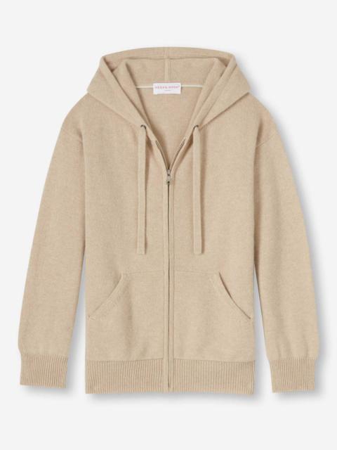 Derek Rose Women's Hoodie Daphne Cashmere Fawn