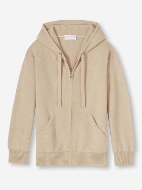 Derek Rose Women's Hoodie Daphne Cashmere Fawn