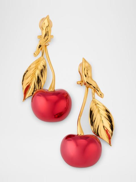Oscar de la Renta Cherry Earrings