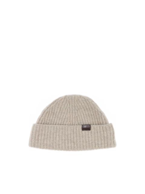 MM6 Maison Margiela ribbed logo-patch beanie