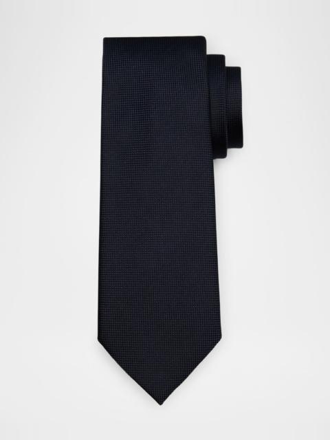 ZEGNA Men's Solid Pindot Silk Tie