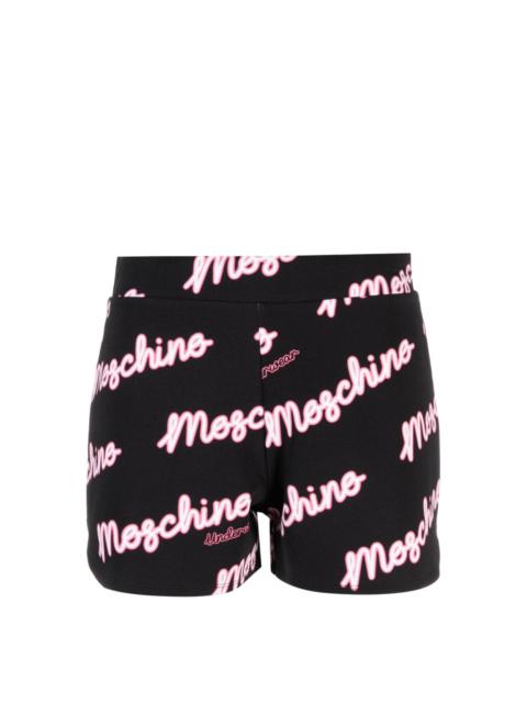 Moschino logo-print stretch-cotton track shorts