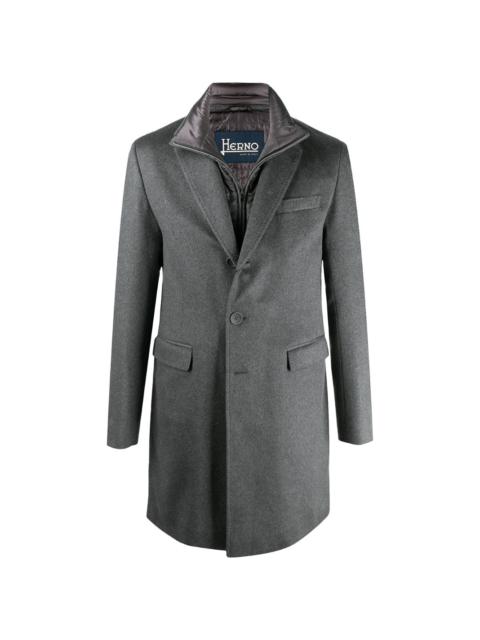 Herno single-breasted layered coat