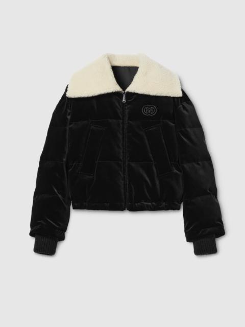 GUCCI Cotton velvet puffer bomber