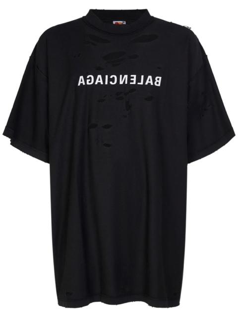 BALENCIAGA Inside Out distressed cotton t-shirt
