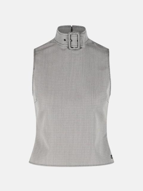 'BUCKLE' TANK TOP IN BEIGE WOOL BLEND