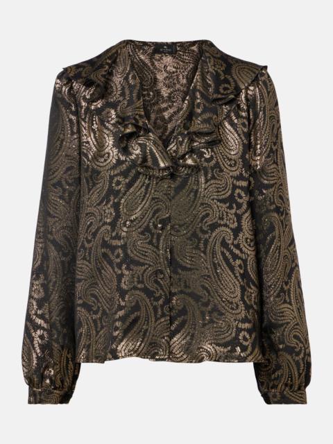 Etro Paisley ruffled silk-blend blouse