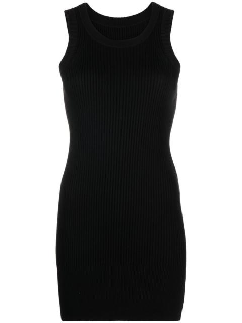 sacai cotton-silk bodycon mini dress
