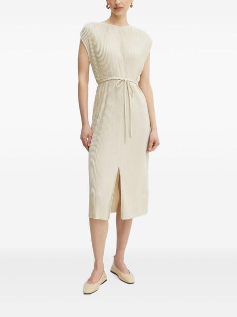BOSS Emaura pleated tie-waist midi dress