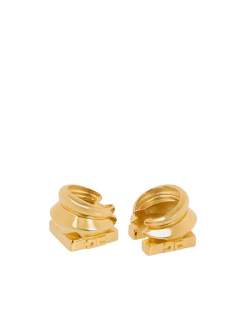 ELISABETTA FRANCHI logo-engraved geometric ear cuffs