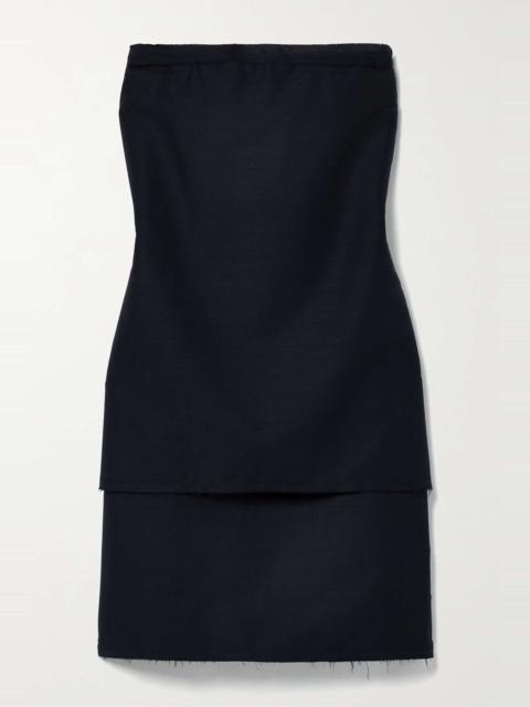 The Row Bergliot strapless wool and mohair-blend mini dress