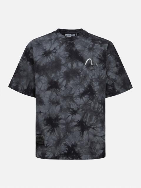 EVISU Tie-Dye with Seagull Embroidery Loose Fit T-Shirt