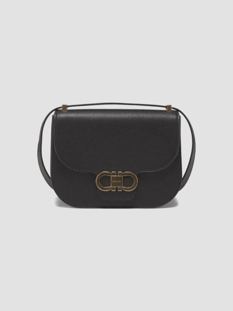 FERRAGAMO Women's Small Double Gancio Saddle Bag - Nero