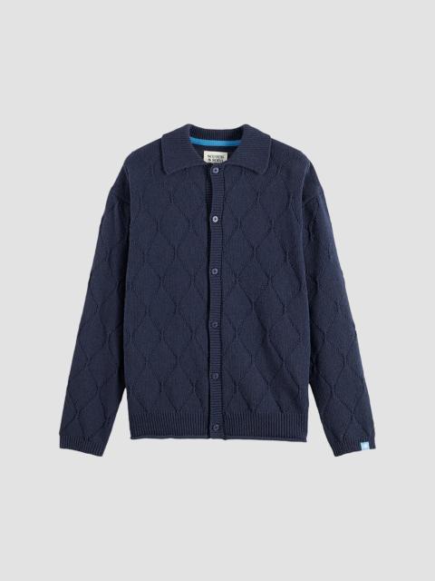 SCOTCH & SODA Men's Openwork Knit Button-Front Cardigan - Sky
