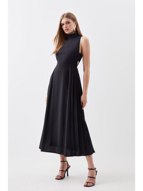 KAREN MILLEN Soft Tailored Pleated Panel Maxi Dress