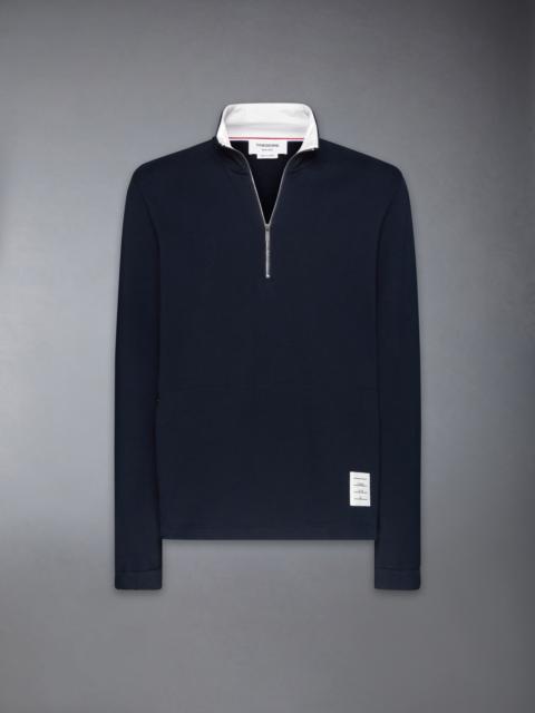 Thom Browne Classic 4-Bar Jersey Half Zip Pullover