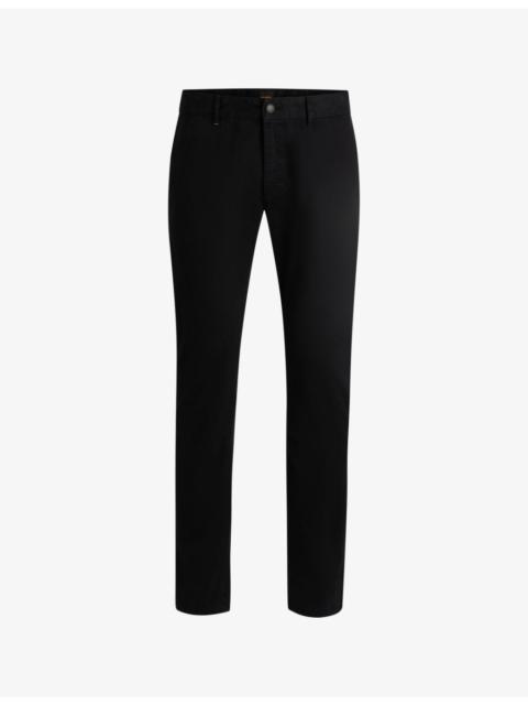 BOSS Casual slim-fit straight-leg stretch-cotton trousers