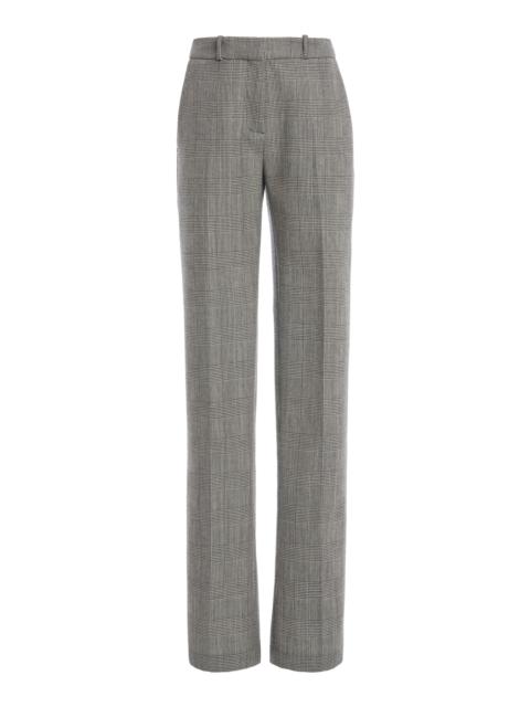 Mid-Rise Wool Straight-Leg Pants grey