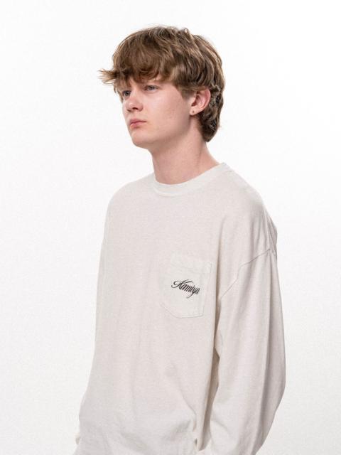 KAMIYA "Double-headed Eagle" Distressed L/S Pocket T-shirt