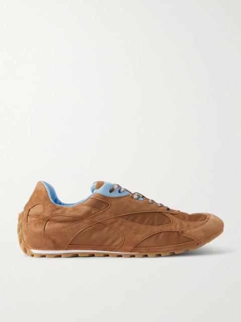 Bottega Veneta Orbit Leather and Shell-Trimmed Suede Sneakers